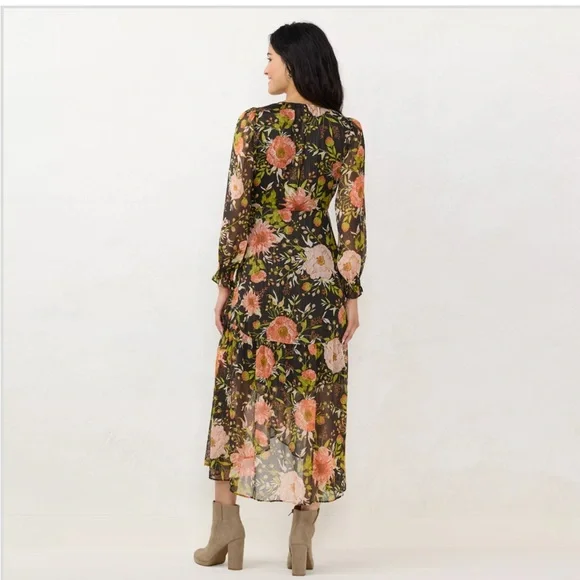 LC Lauren Conrad High-Low Hem Faux-Wrap Maxi Dress - Picture 2 of 10